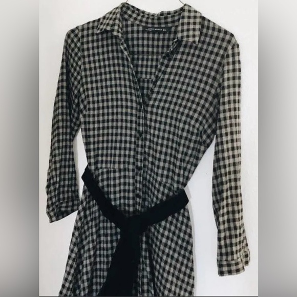 Zara maxi checked buttom up dress - Picture 3 of 9